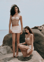 MERMAID RESORT MINI SKIRT IN SPARKLE CHAMPAGNE