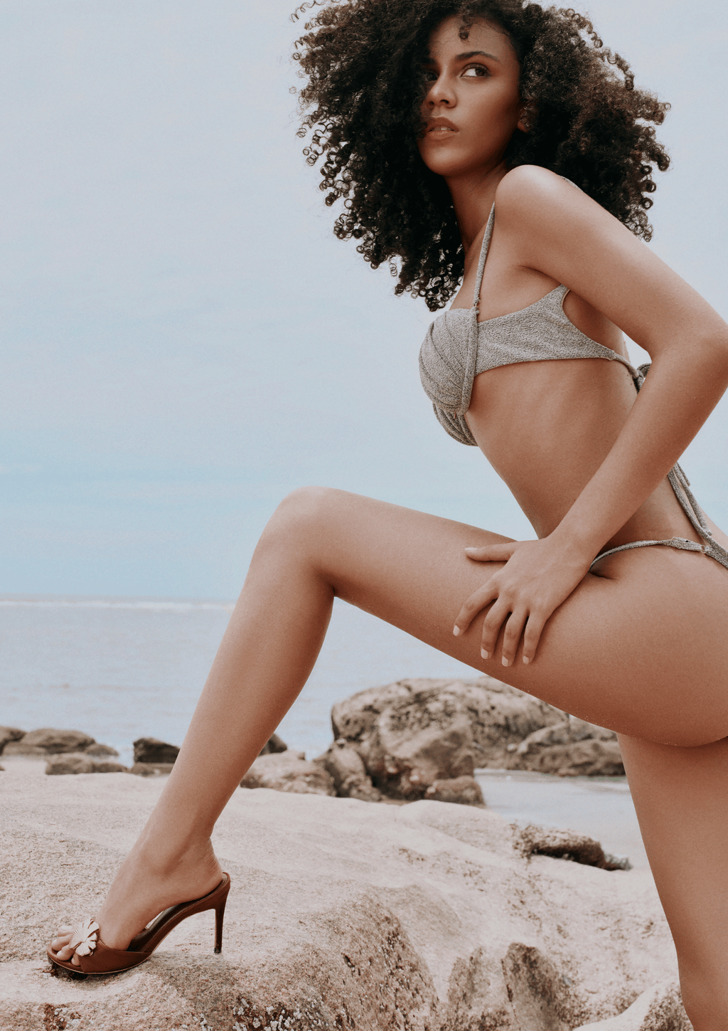 SHINNIE BIKINI SET IN SPARKLE SILVER