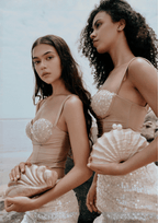 MERMAID RESORT TOP IN SPARKLE CHAMPAGNE