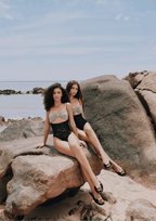 SHINNIE SWIMSUIT IN SPARKLE SILVER