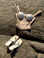 MERMAID RESORT TOP IN SPARKLE CHAMPAGNE